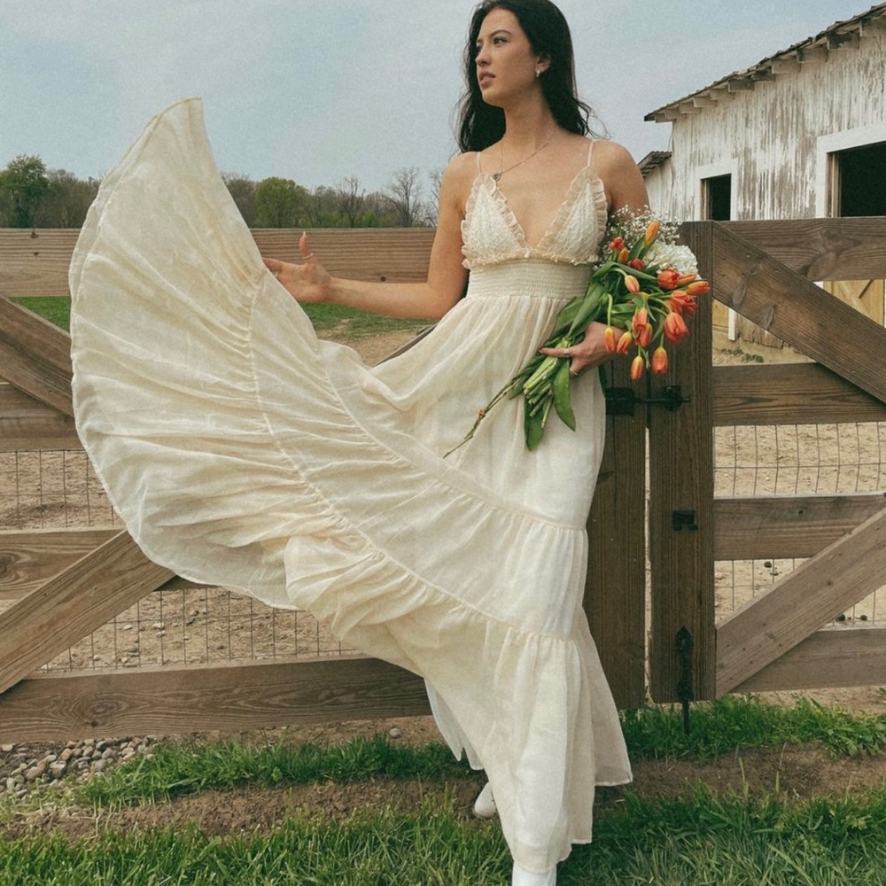 Lane201 long flowy gingham dress